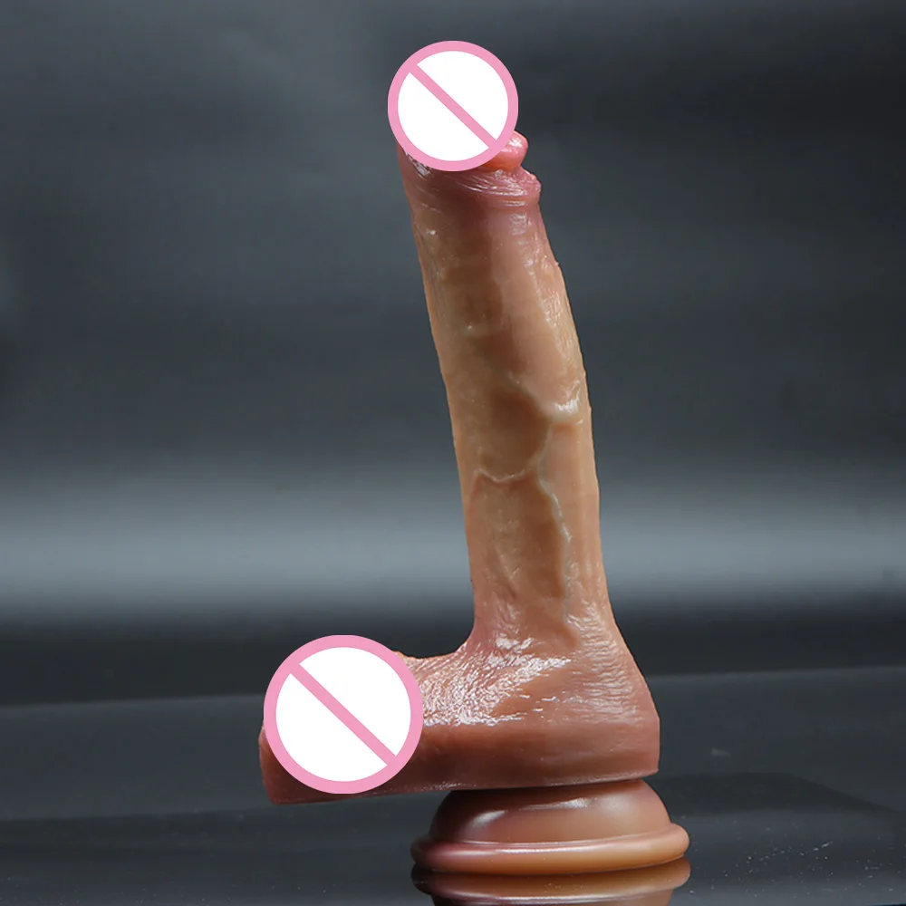 Realistic Dildos 18+ Women Sex Toys Big Dick Penis Realistic Consolador Double Silicone Soft Dildo with Suction Cup NO Vibrator