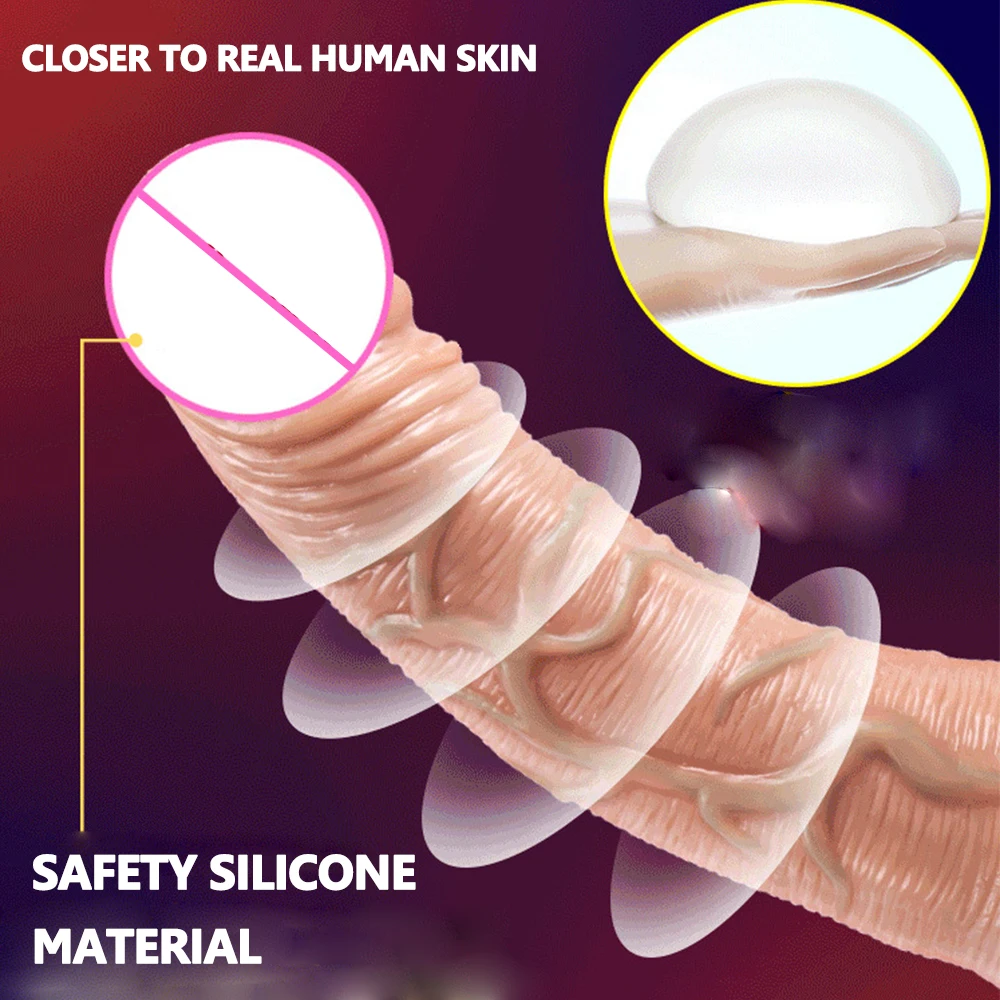 RC Dildo Realistic Silicone Heating 42°C telescopic vibration for Women Vibrator Female Orgasm Masturbation Sex Toys Man Penis