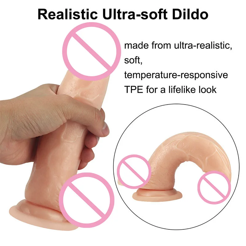 Soft Jelly Dildos With Strong Suction Cup Realistic Dildo Vibrator Artificial Penis for Lesbian Female Masturbate Sex Toys Soft Jelly Dildos With Strong Suction Cup Realistic Dildo Vibrator Artificial Penis for Lesbian Female Masturbate Sex Toys