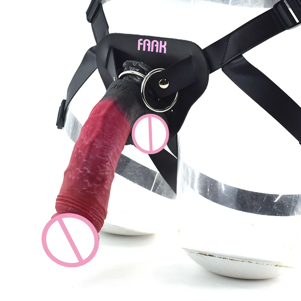 FAAK Strapon Realistic Dildo With Suction Cup Silicone Red Huge Artificial Penis Harness Skin Touch Sex Toys For Women Men FAAK Strapon Realistic Dildo With Suction Cup Silicone Red Huge Artificial Penis Harness Skin Touch Sex Toys For Women Men