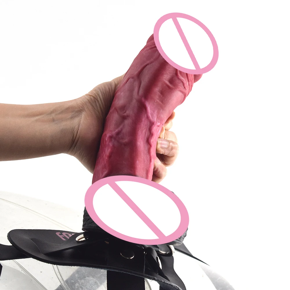 FAAK Strapon Realistic Dildo With Suction Cup Silicone Red Huge Artificial Penis Harness Skin Touch Sex Toys For Women Men FAAK Strapon Realistic Dildo With Suction Cup Silicone Red Huge Artificial Penis Harness Skin Touch Sex Toys For Women Men