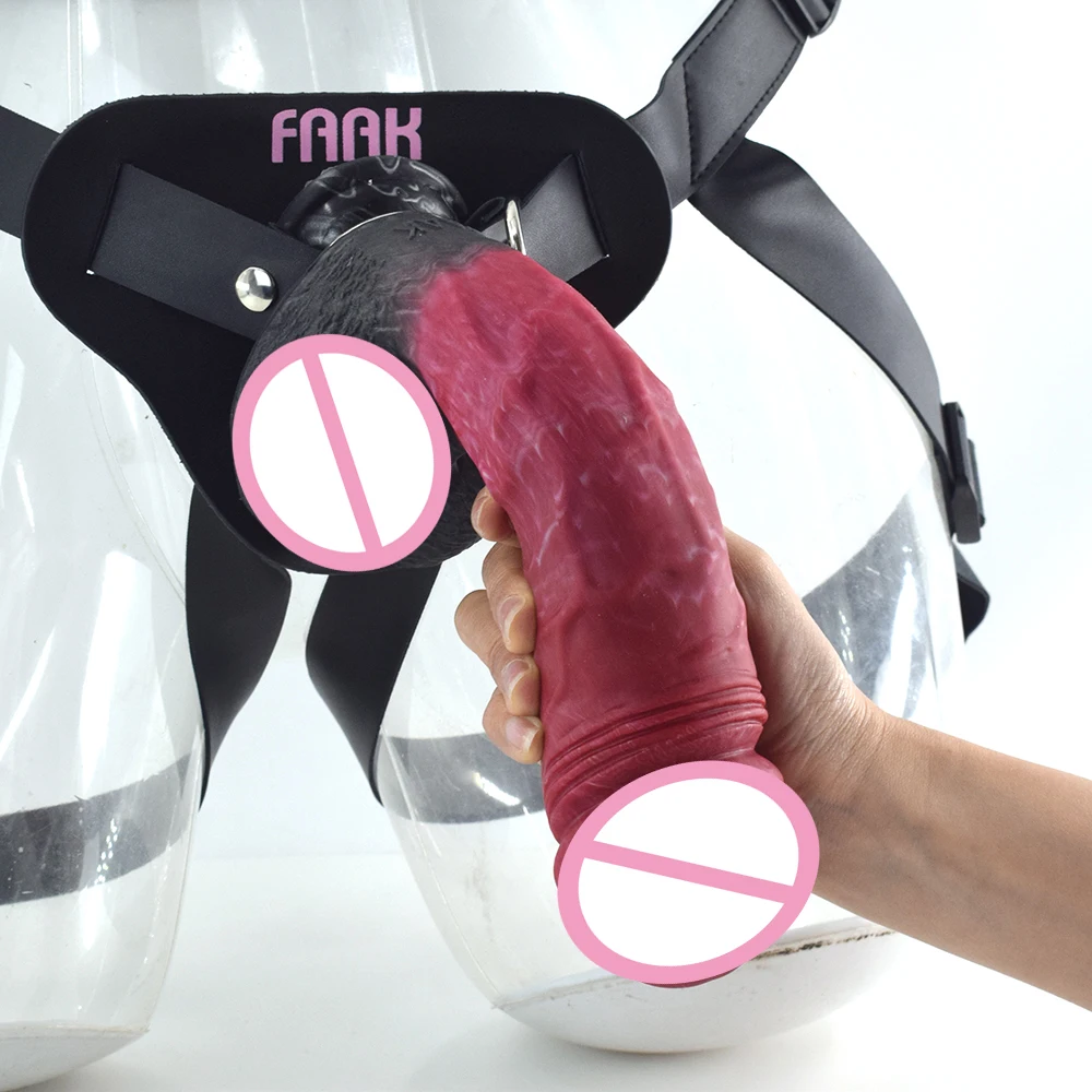 FAAK Strapon Realistic Dildo With Suction Cup Silicone Red Huge Artificial Penis Harness Skin Touch Sex Toys For Women Men FAAK Strapon Realistic Dildo With Suction Cup Silicone Red Huge Artificial Penis Harness Skin Touch Sex Toys For Women Men