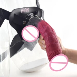 Strapon Realistic Dildo With Suction Cup Silicone Red Huge Artificial Penis Harness Skin Touch Sex Toys For Women Men