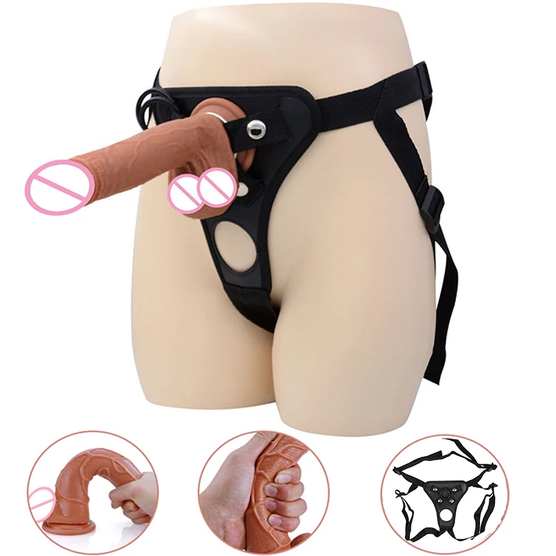 Men's Strap-on Realistic Penis Dildo Pants Sex Toys for Women Men Women Gay Dildos Strapon Harness Belt Adult Games Huge Adult