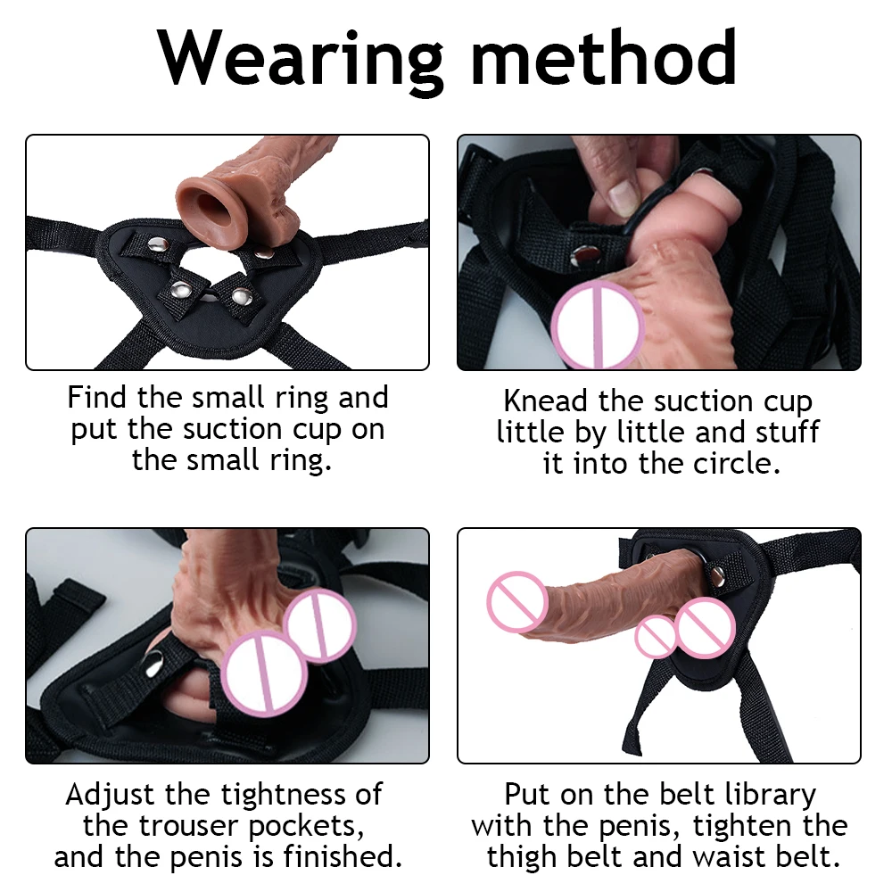 Strap on Dildo Wearable Sex Harness Silicone Dildo Realistic Penis Female Masturbation Adult Sex Toys for Women Couples Lesbian