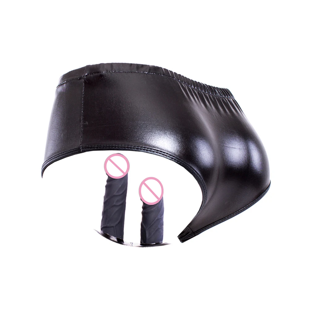 Leather Strapon Harness Panties,Strap On Vibrator Dildo Anal Vaginal Plug Chastity Penis Briefs Sex Product For Women Masturbate