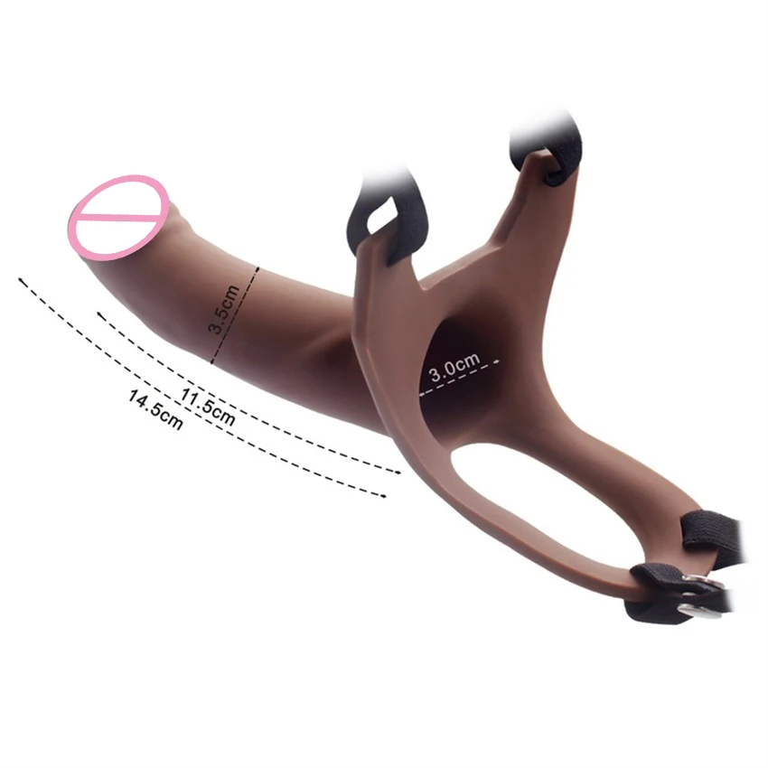 APHRODISIA Remote Control Hollow Strapon Dildo Vibrator for Men, Gay Male Penis Extension Vibrating Strap on Dildo with Harness