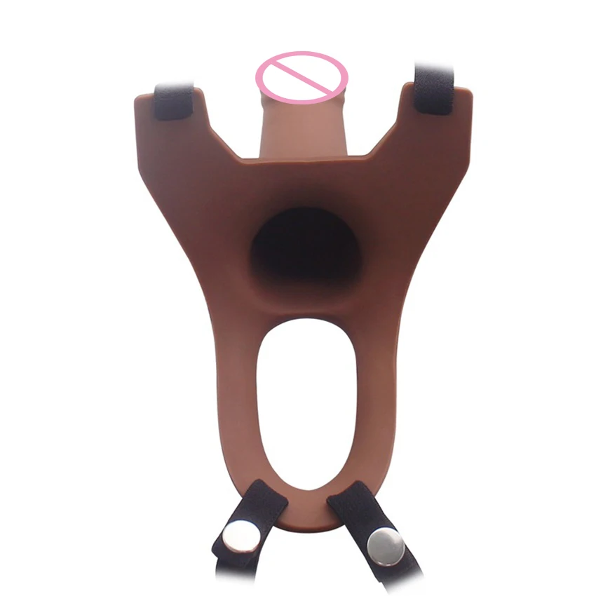 APHRODISIA Remote Control Hollow Strapon Dildo Vibrator for Men, Gay Male Penis Extension Vibrating Strap on Dildo with Harness