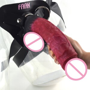 Strap On Large Penis With Suction Cup Genuine Leather Harness Strapon Realistic Dildo Flexible Soft Silicone Big Dong