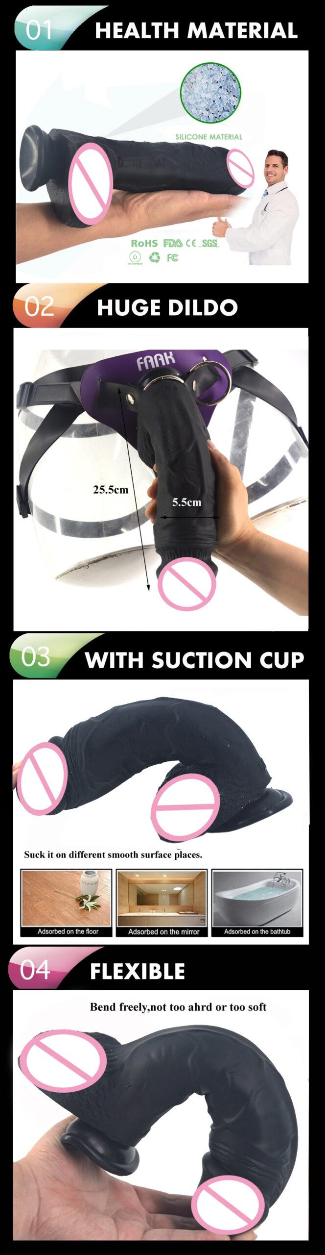 FAAK Strap On Large Penis With Suction Cup Genuine Leather Harness Strapon Realistic Dildo Flexible Soft Silicone Big Dong FAAK Strap On Large Penis With Suction Cup Genuine Leather Harness Strapon Realistic Dildo Flexible Soft Silicone Big Dong
