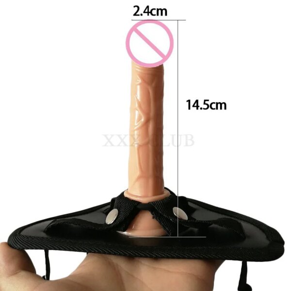 2 Pcs Lesbian Strap on mini Dildo Panties Strapon Harness Flexible Dong Realistic Penis Sex Toys for Woman Sex Products