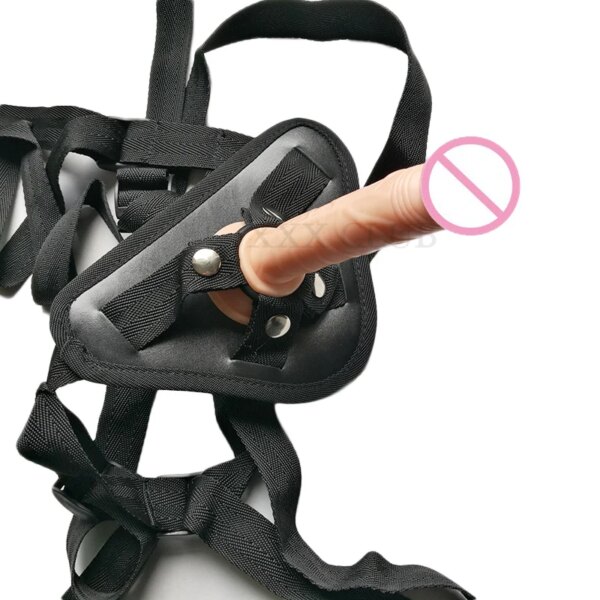 2 Pcs Lesbian Strap on mini Dildo Panties Strapon Harness Flexible Dong Realistic Penis Sex Toys for Woman Sex Products
