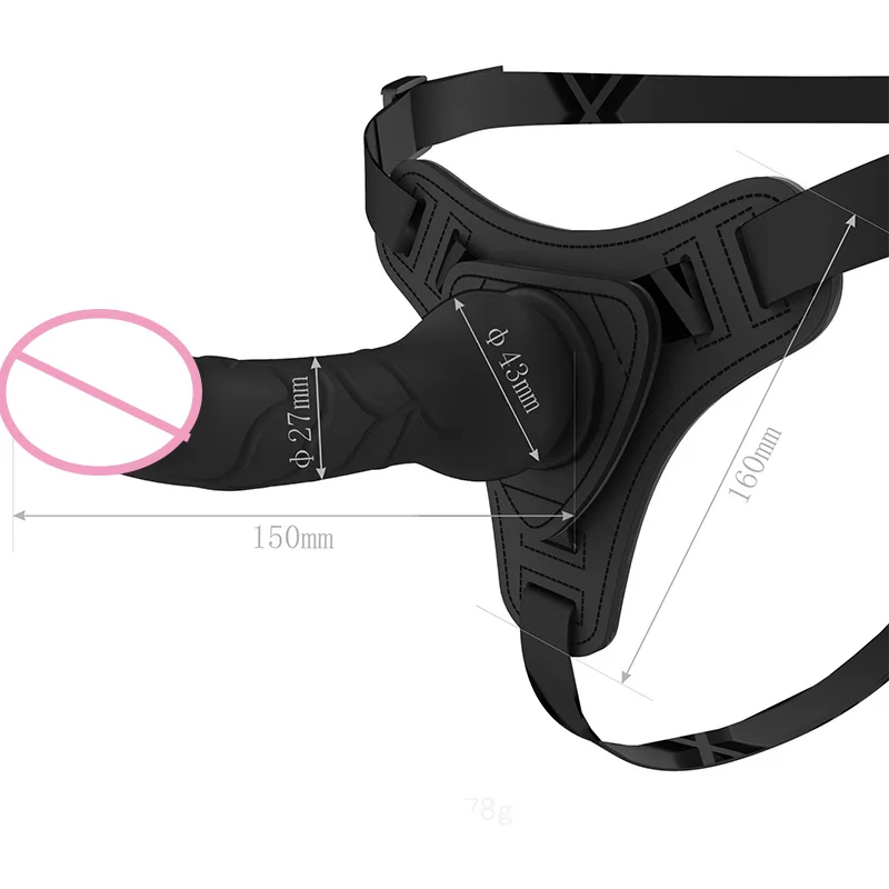 Realistic Dildos Lesbian Wearable Strapon Thong Leather Panties Chastity with Penis Set Fetish Body Harness Couples Flirting Toy