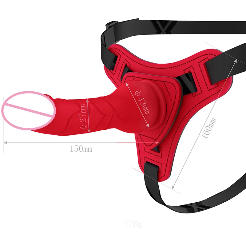 Realistic Dildos Lesbian Wearable Strapon Thong Leather Panties Chastity with Penis Set Fetish Body Harness Couples Flirting Toy