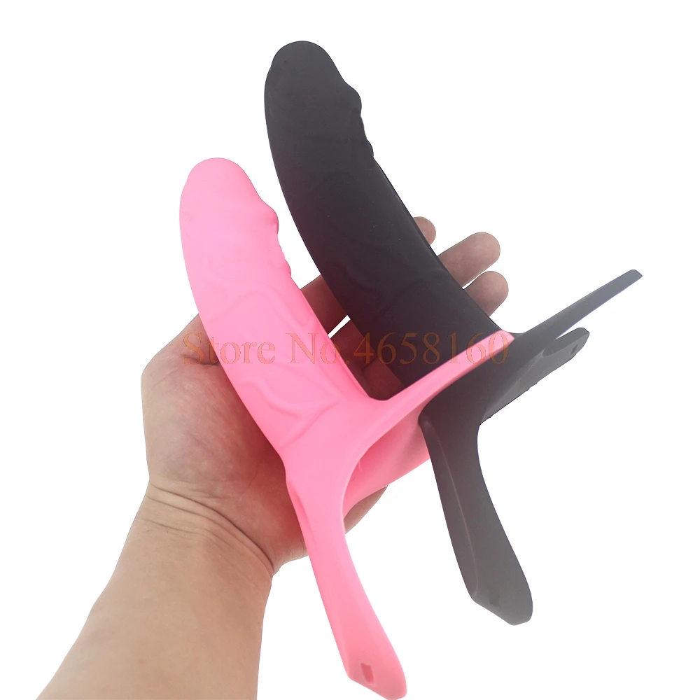 Full Silicone Strappy Hollow Penis Extender Strapon Dildo Silicone Strap on Dildo with Harness Kit Sex Toys for Men No Vibration