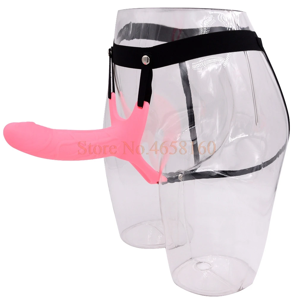 Soft Hollow Strap On Dildo for Men Enhance Enlarger Penis Dildo Extender Hollow Penis Strapon Harness Sex Products No Vibration