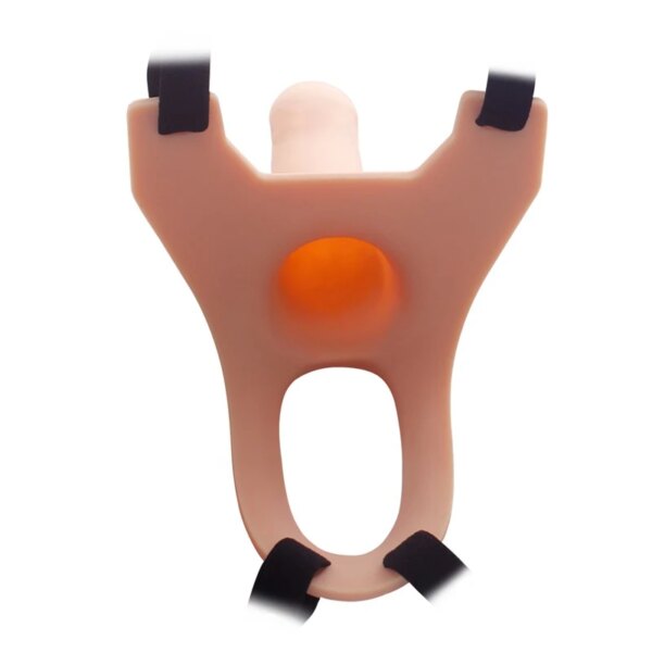 Soft Full Silicone Hollow Penis Extender Strap On Dildo for Men Penis Extension Strapon Dildo with Harness Belt No Vibration