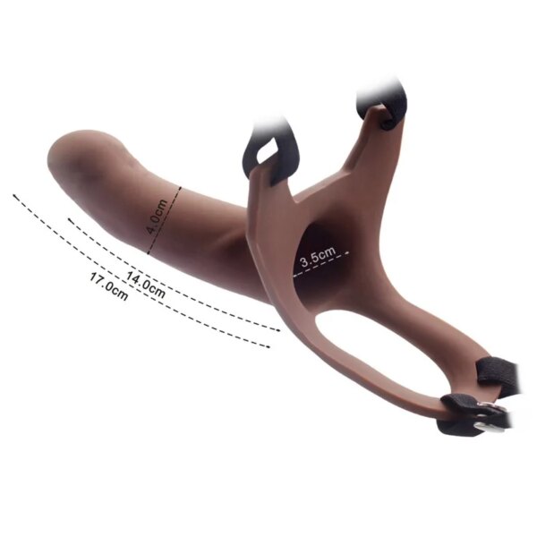 Soft Full Silicone Hollow Penis Extender Strap On Dildo for Men Penis Extension Strapon Dildo with Harness Belt No Vibration
