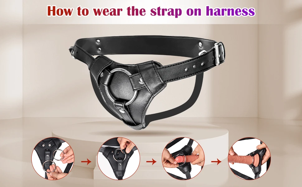 Strap On Dildo Harness Adult Sex Toys for Women Men Pegging Dildo Adjustable Waist and Thigh Soft Nylon Vegan Leather Belt toys