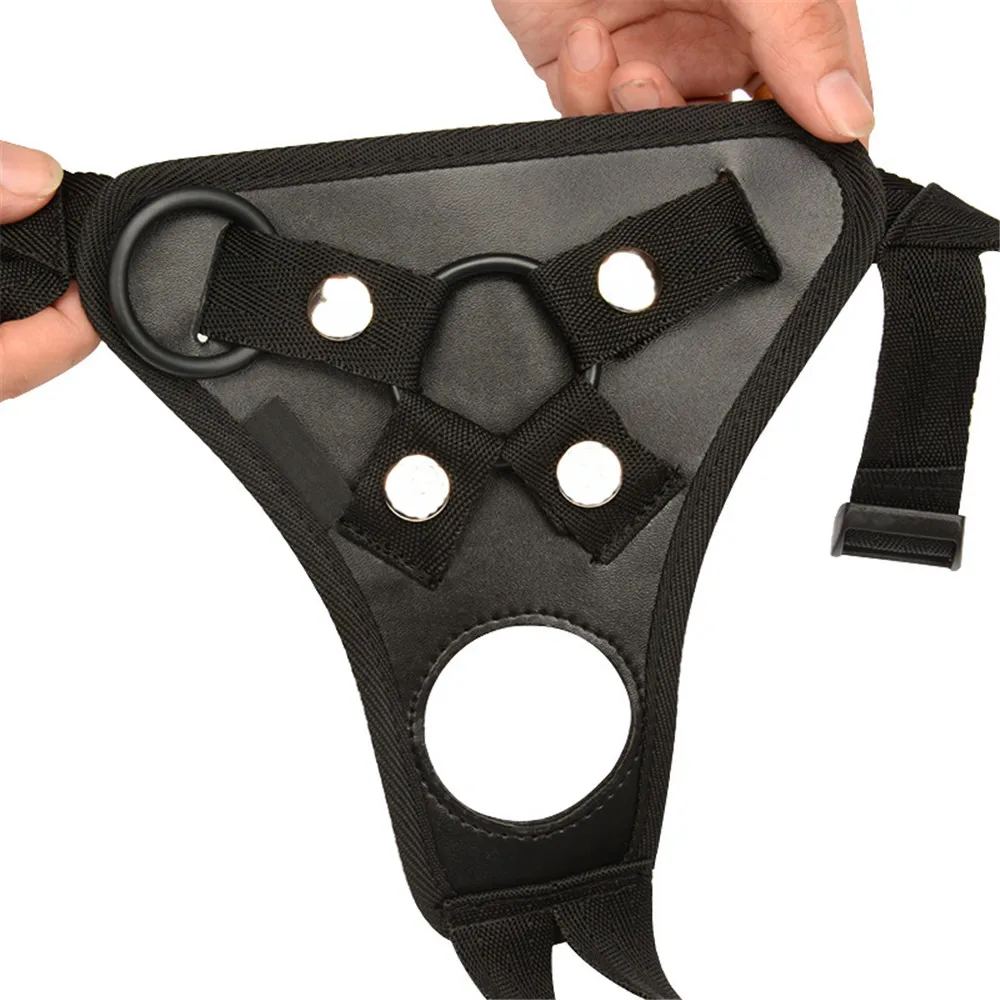 Sexy Leather Panties Bondage Strapon Chastity Pants With Penis Dildo Set Body Harness Couples Flirting Sex Toys for Women Men 18