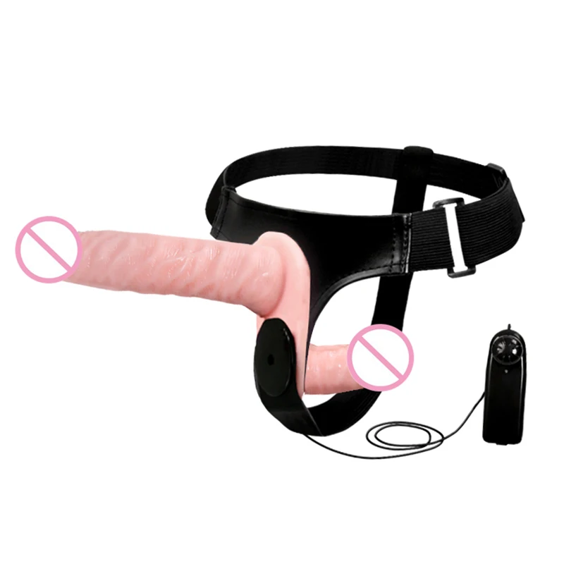 Double Penis Realistic Dildo Vibrator Strapon Ultra Elastic Harness Belt Strap On Big Dildo Adult Sex Toys for Woman Lesbian