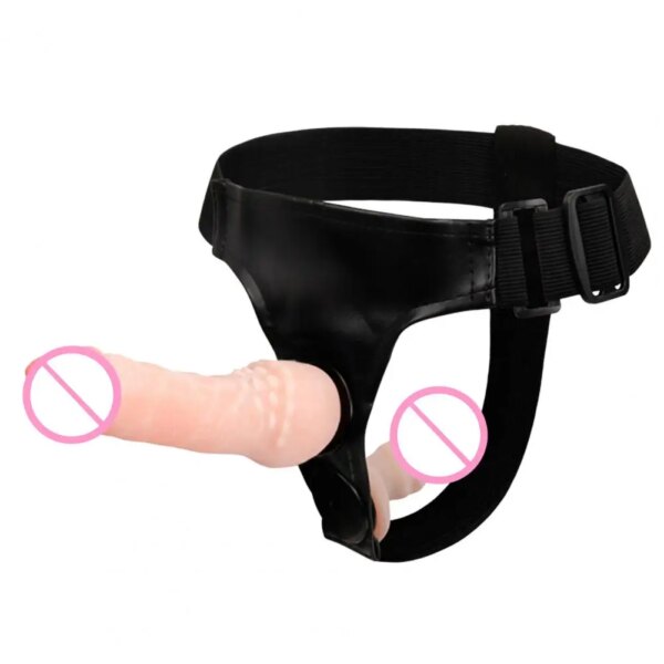 Women Dildo Toy Double Realistic Dildo Elastic Harness Belt Strap-on Imitated TPR Anal Massager Adult Sex Toys Adult Products