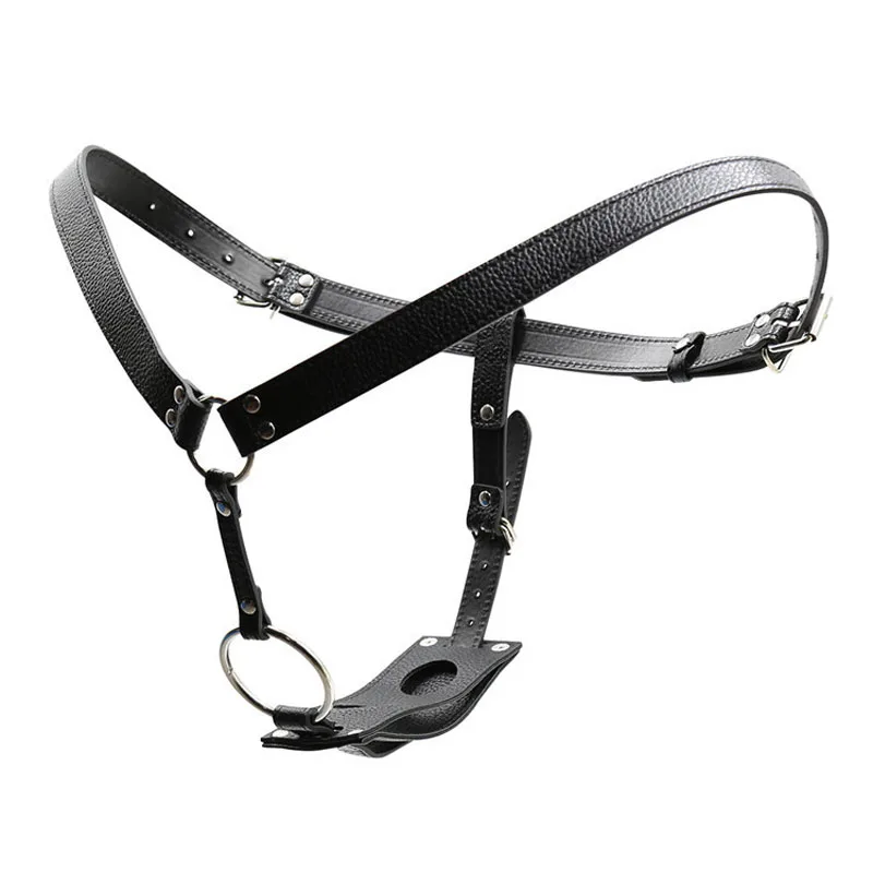 Leather Bondage Strapon Pants Underwear Woman Erotic Panties Chastity Belt Harness Sex Toys For Women Can Add Anal Plug Dildo