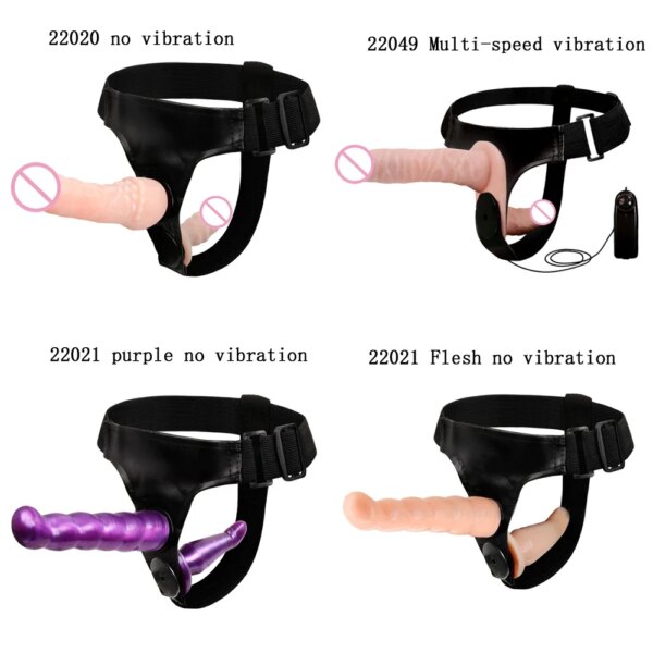Big Double Dildos Strapon Dildo Vibrator for Women Vibrating Strap on Double Dildos for Lesbian Strapon Penis with Harness Belt