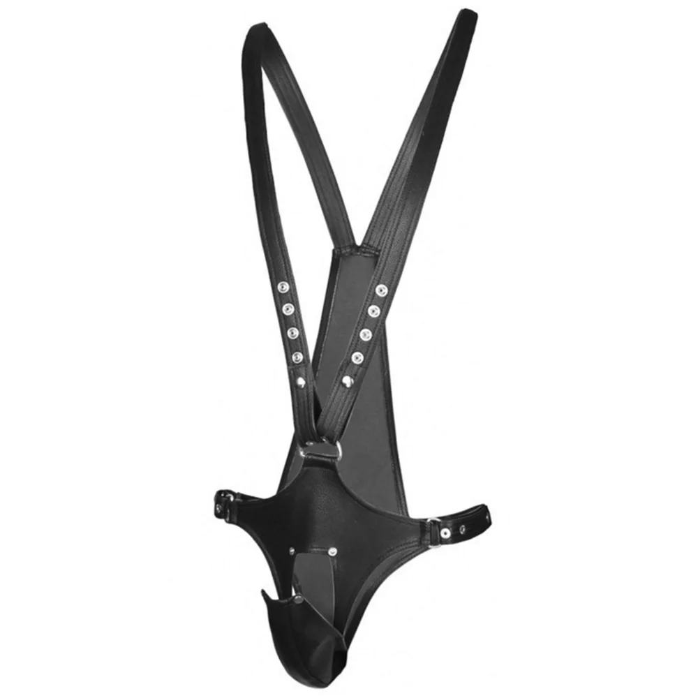 Leather Sexy Underwear Pants for Men Gay Chastity Cage Harness Strapon Kit Adult Games Bondage Set Erotic Products Sex Toys Shop