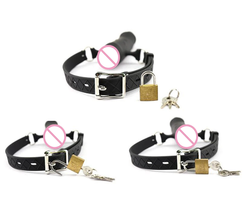 Double-Ended Dildo Deep Blowjob Sex Toy Gag Open Mouth Plug Leather Harness Lesbian Strapon Penis Butt Plug BDSM Erotic Bondage