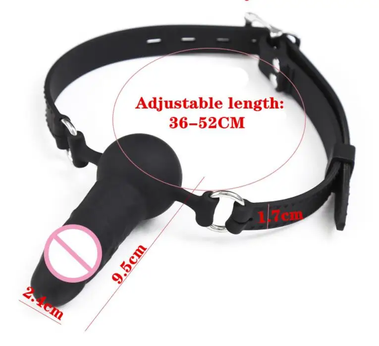 Double-Ended Dildo Deep Blowjob Sex Toy Gag Open Mouth Plug Leather Harness Lesbian Strapon Penis Butt Plug BDSM Erotic Bondage