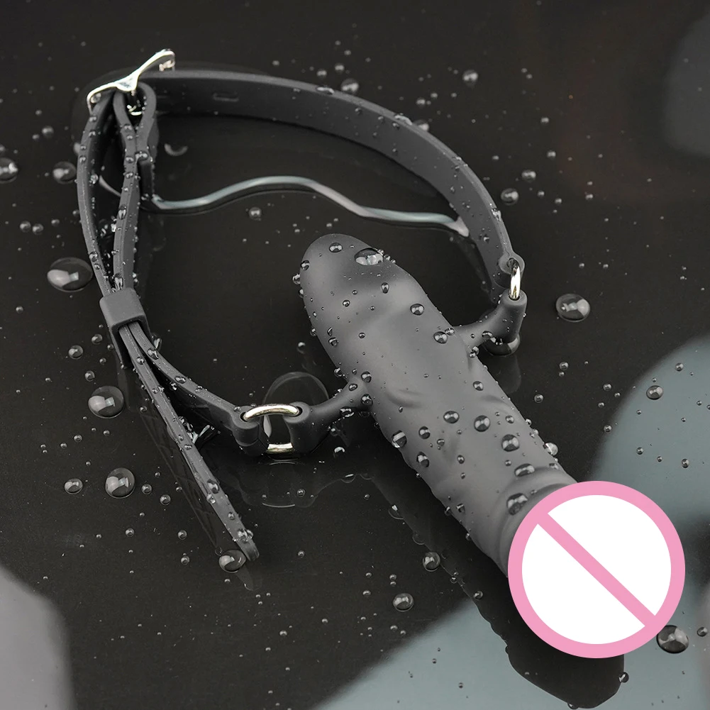 Double-Ended Dildo Deep Blowjob Sex Toy Gag Open Mouth Plug Leather Harness Lesbian Strapon Penis Butt Plug BDSM Erotic Bondage