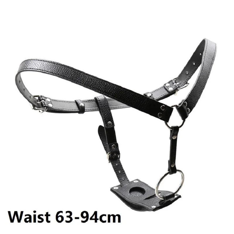 Leather Strapon Dildo Butt Plug Harness Chastity Panties With Penis Cock Ring Bondage Gear Restrained Sex Toys For Men Women