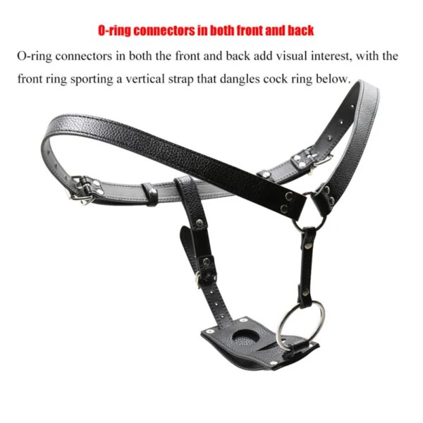 Leather Strapon Dildo Butt Plug Harness Chastity Panties With Penis Cock Ring Bondage Gear Restrained Sex Toys For Men Women