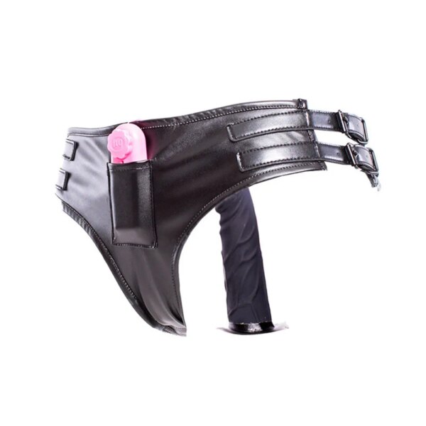 PU Leather Penis Panties Underwear Chastity Pants Silicone Anal Butt Plug Dildo Strapon Harness Panties Sex Toys For Women