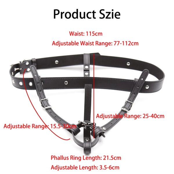 BDSM Chastity Forced Orgasm Adjustable Belt For Vibrator Dildo Leather Bondage Strap-on Harness Sex Toys For Women Couples