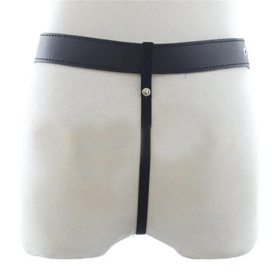 Leather Chastity Belt,Strapon Dildo Harness Underwear,Strap-on Anal Plug Butt Panties,Sex Toys For Women Men