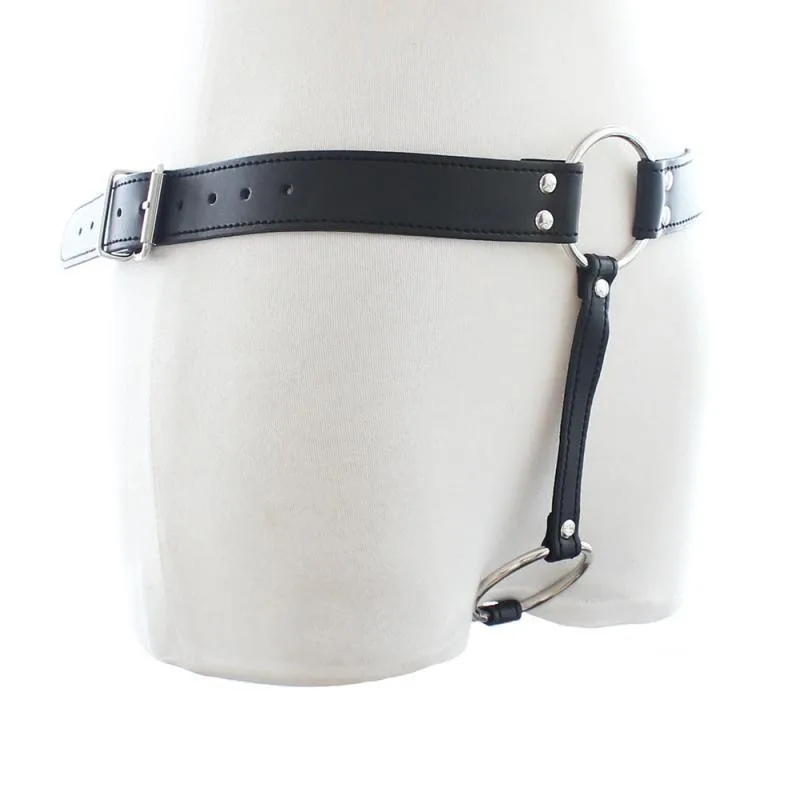 Leather Chastity Belt,Strapon Dildo Harness Underwear,Strap-on Anal Plug Butt Panties,Sex Toys For Women Men