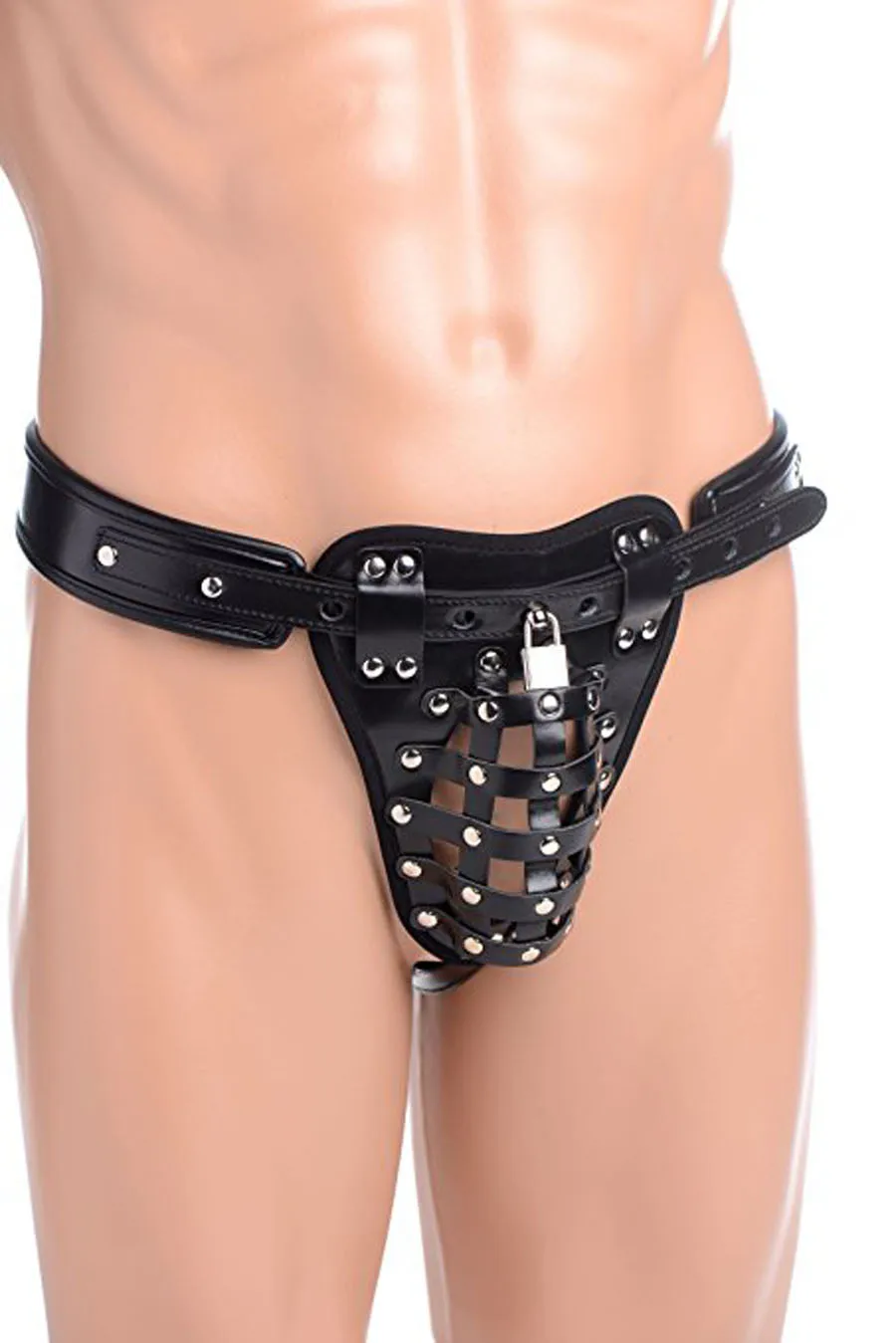 Leather Chastity Belt,Strapon Dildo Harness Underwear,Strap-on Anal Plug Butt Panties,Sex Toys For Women Men
