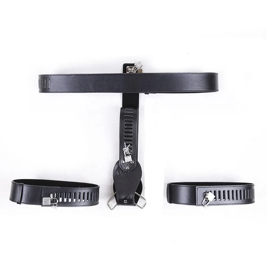 Leather Chastity Belt,Strapon Dildo Harness Underwear,Strap-on Anal Plug Butt Panties,Sex Toys For Women Men