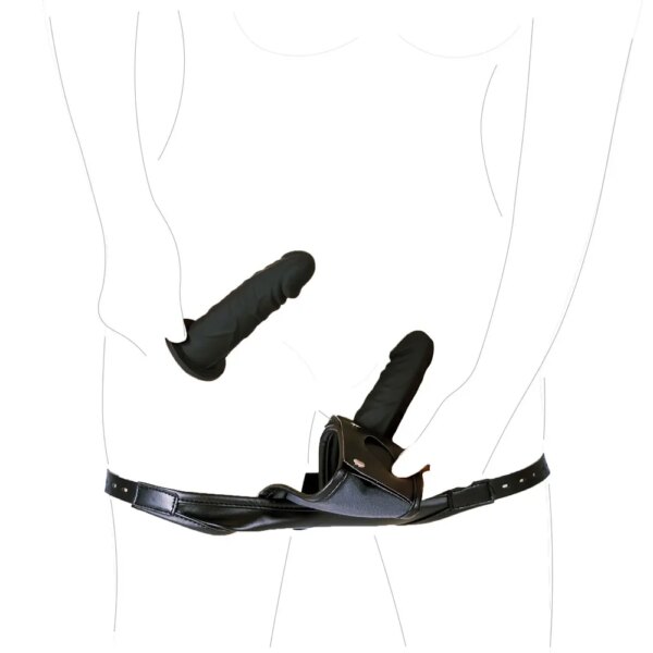 Leather Strapon Harness Panties,Strap On Double Dildo Anal Vaginal Plug Chastity Penis Briefs Sex Product For Women Masturbation