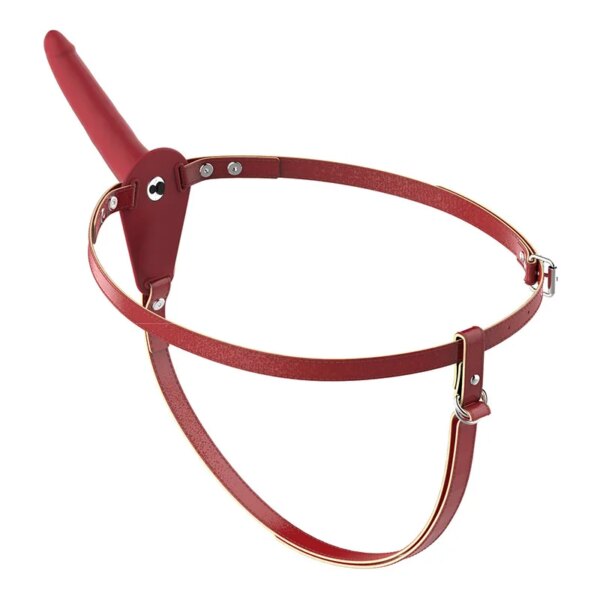 10 Speed Double Vibrator PU Leather Harness Vibrating Panties Lesbian Strap on Dildo Penis Vibrator Anal Plug Sex Toys for Women