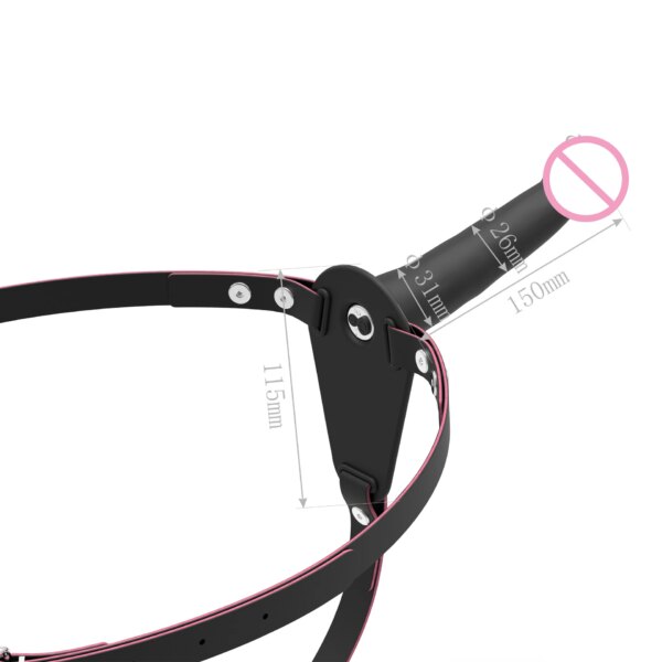 10 Speed Double Vibrator PU Leather Harness Vibrating Panties Lesbian Strap on Dildo Penis Vibrator Anal Plug Sex Toys for Women