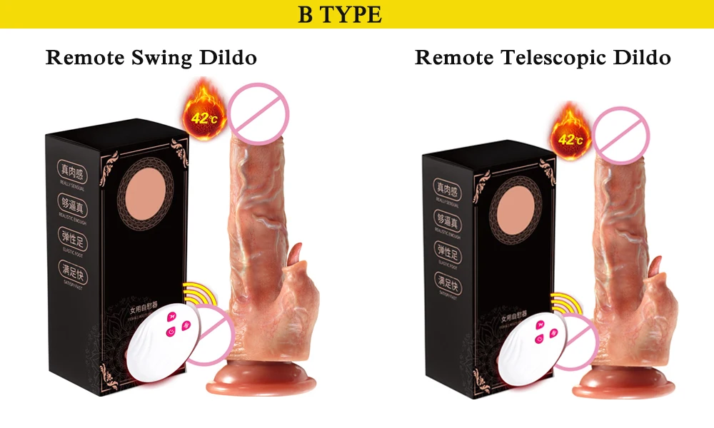 Dildo Vibrators For Women Sex Machine Sex Toys Remote Control Vibrator 7 Speeds Telescopic Realistic Dildo Heating Anal Vibrator