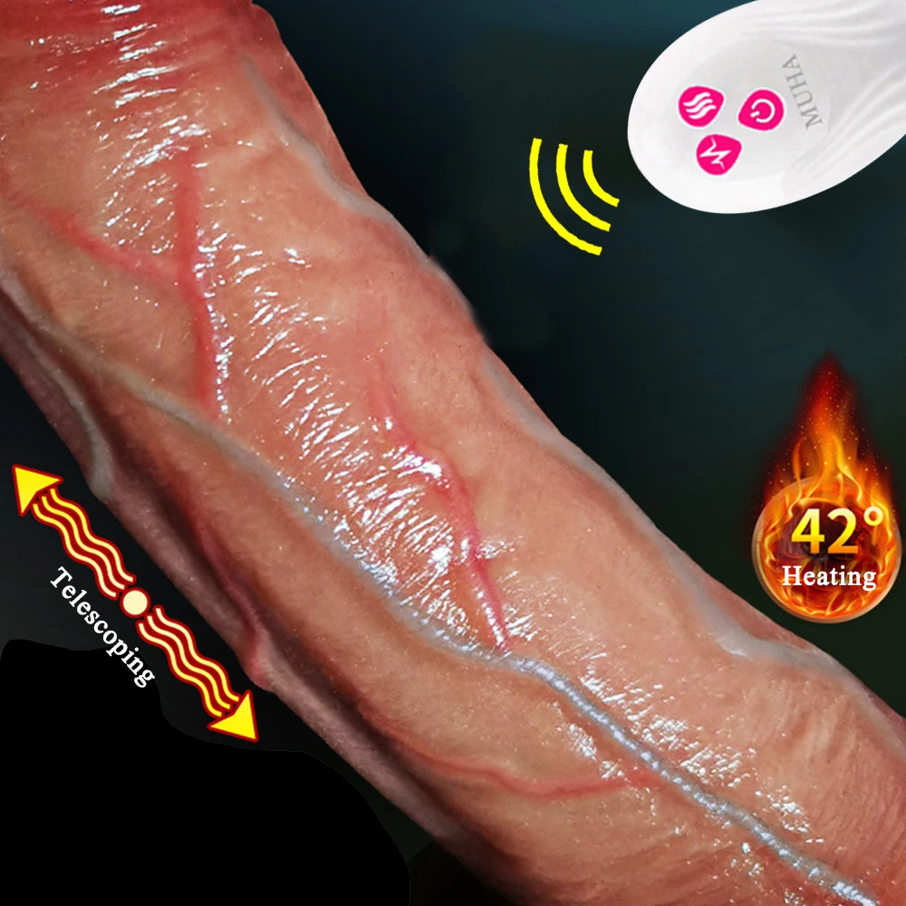 Wireless Remote Control Dildo Female Masturbation Sex Toys Telescoping Vibrator Vagina Anal Stimulator for Women Realistic Penis