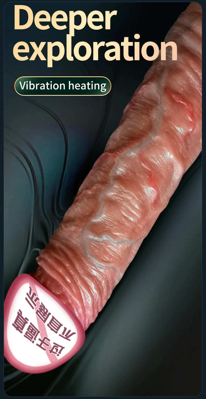 Realistic Move Skin Penis Dildo Vibration heating Sliding Foreskin Dildo with Remote Control Vibrator Anal Huge Sex Toys