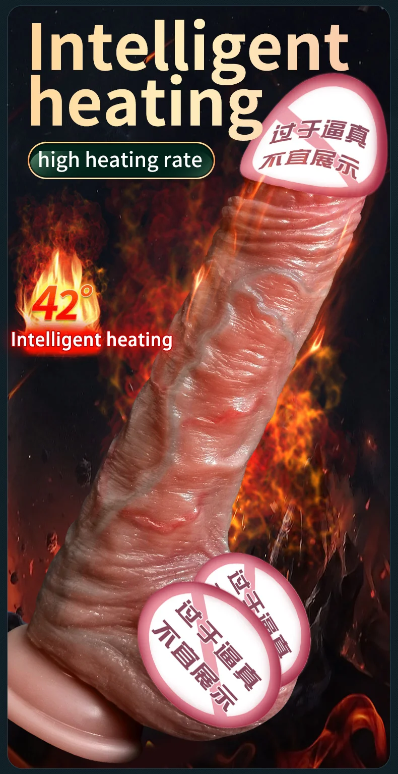 Realistic Move Skin Penis Dildo Vibration heating Sliding Foreskin Dildo with Remote Control Vibrator Anal Huge Sex Toys