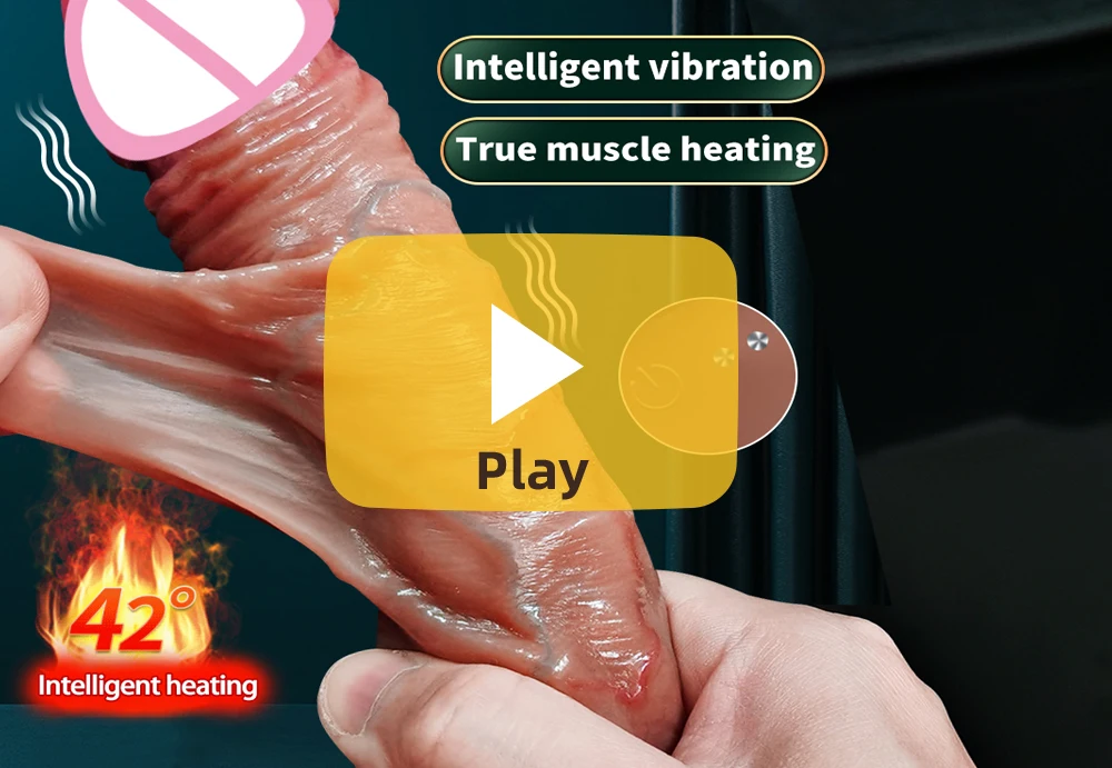 Realistic Move Skin Penis Dildo Vibration heating Sliding Foreskin Dildo with Remote Control Vibrator Anal Huge Sex Toys