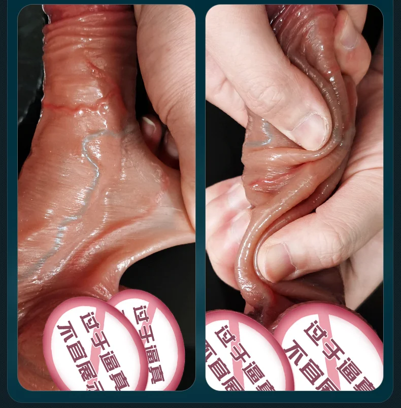 Realistic Move Skin Penis Dildo Vibration heating Sliding Foreskin Dildo with Remote Control Vibrator Anal Huge Sex Toys