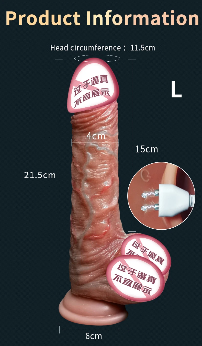 Realistic Move Skin Penis Dildo Vibration heating Sliding Foreskin Dildo with Remote Control Vibrator Anal Huge Sex Toys